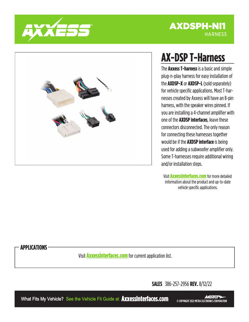 Page 1 de la notice Fiche technique AXESS AXDSPH-NI1