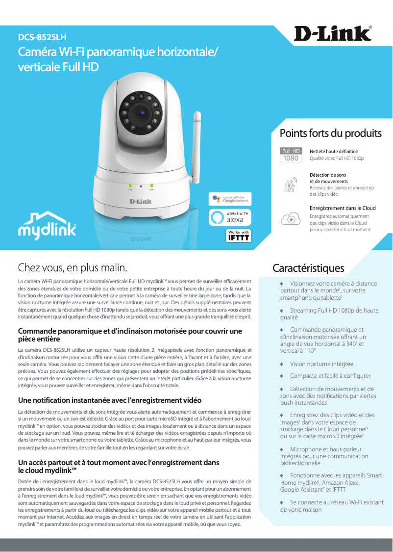 Page 1 de la notice Fiche technique D-Link DCS-8525LH