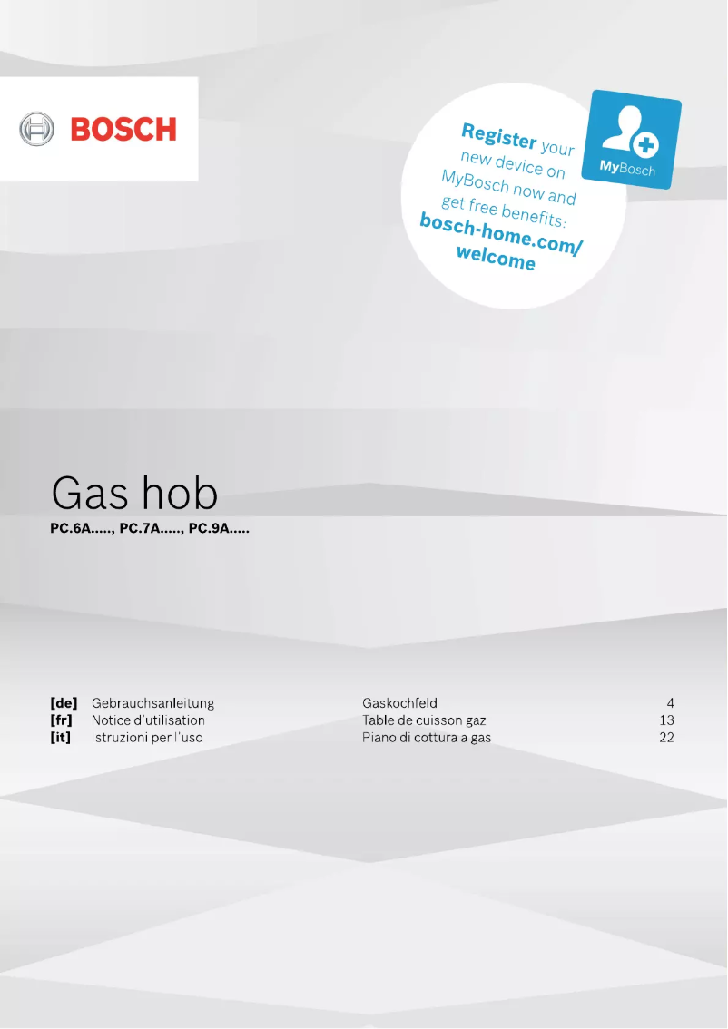 Page 1 de la notice Manuel utilisateur Bosch PCP6A6B90