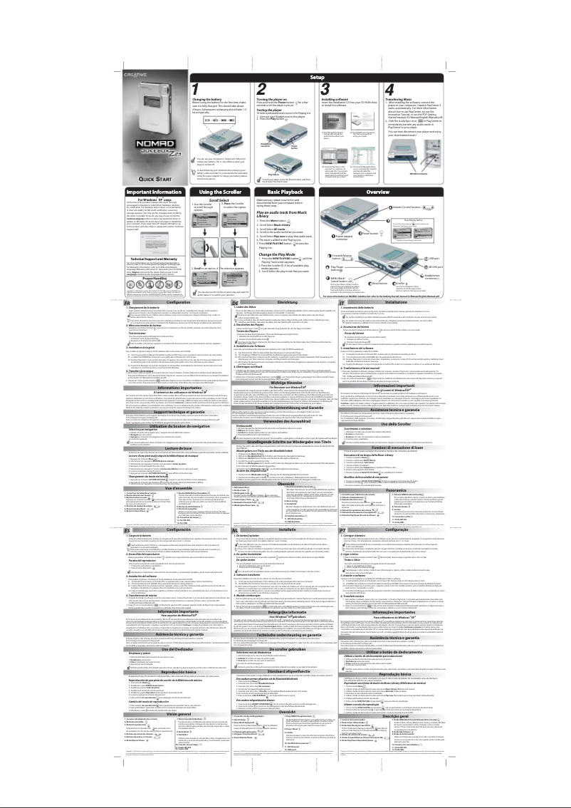 Page 1 of the manual User Manual Creative Nomad Jukebox Zen