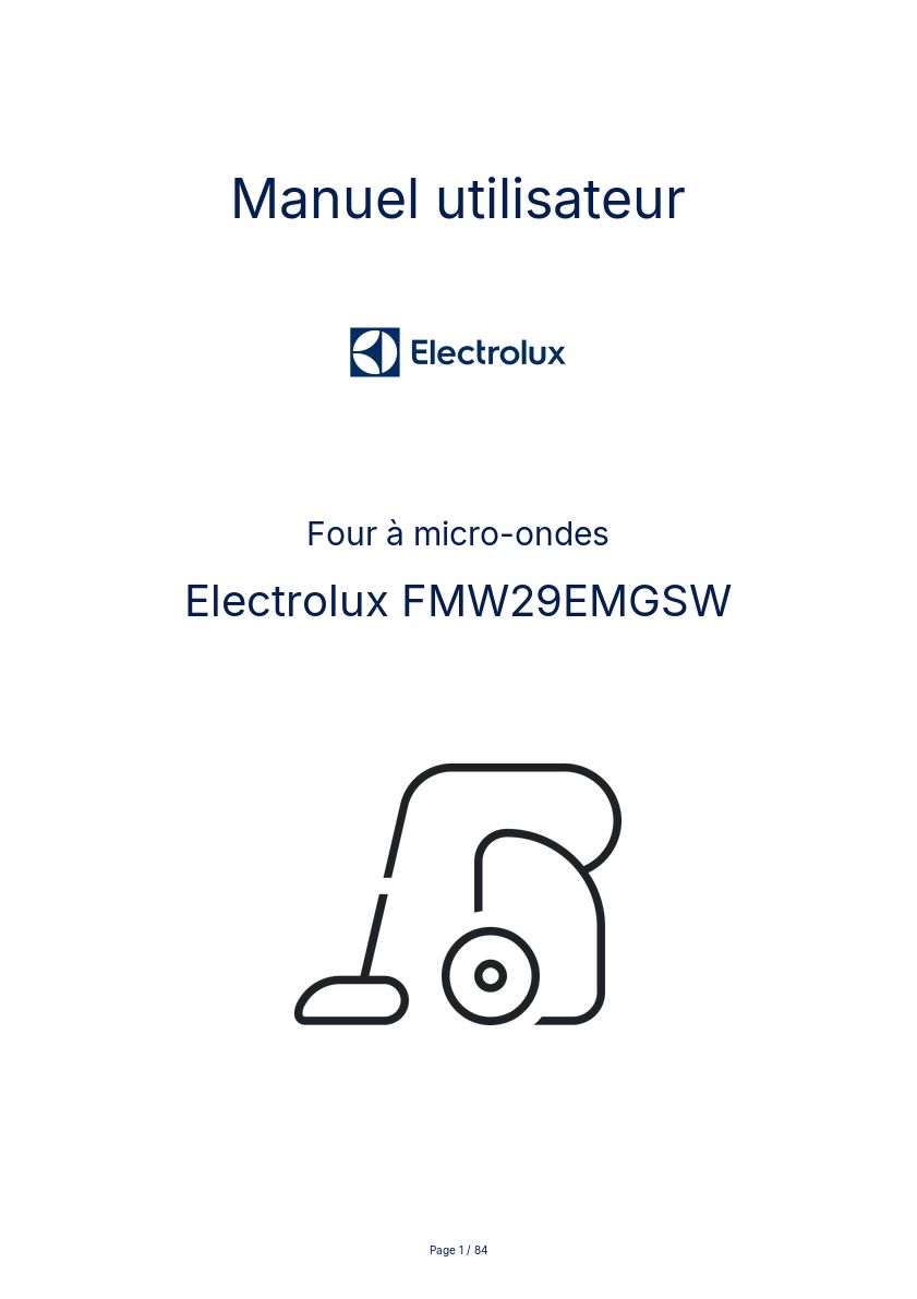 Image de la première page du manuel de l'appareil FMW29EMGSW