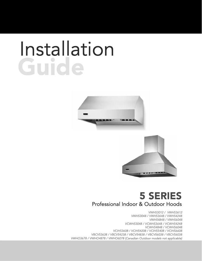 Page n°1 - Guide d'installation Viking VCIH56608BK