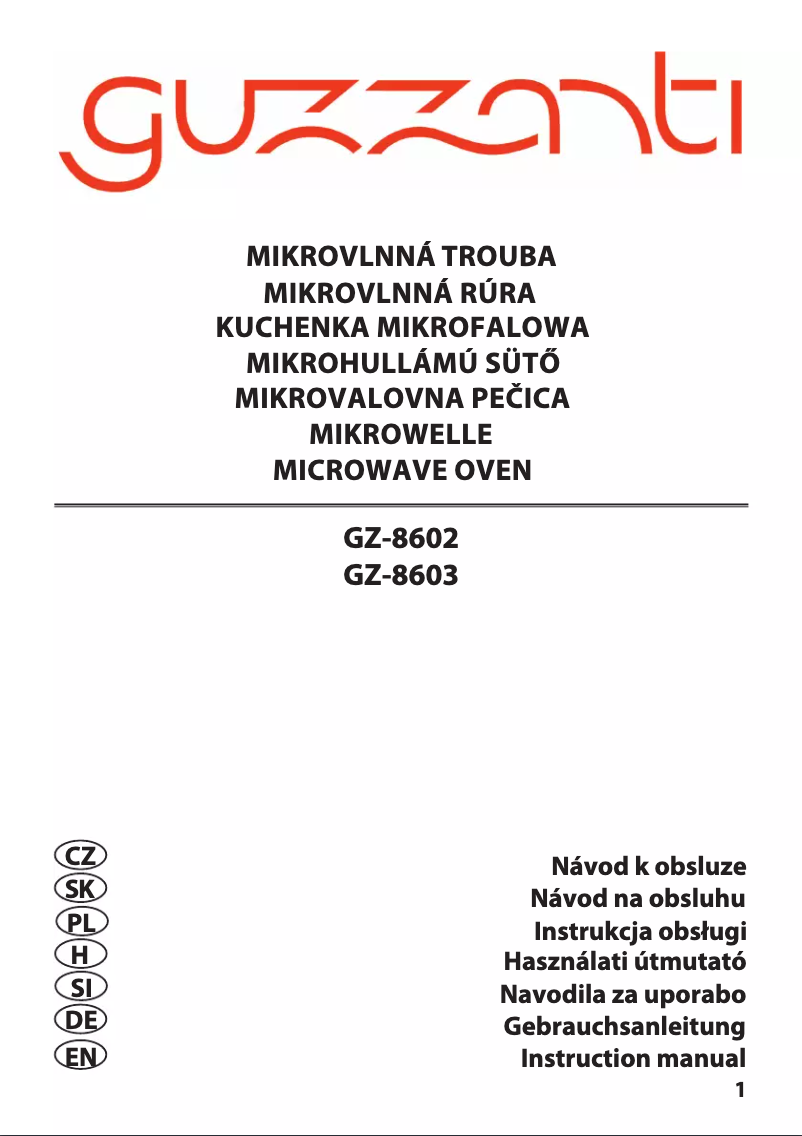 Image de la première page du manuel de l'appareil GZ-8602