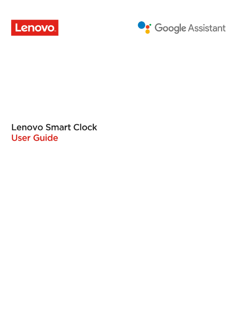 Page 1 de la notice Manuel utilisateur Lenovo Smart Clock CD-24501F