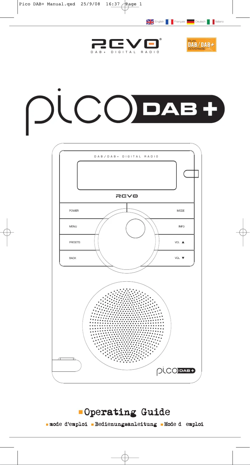 Image de la première page du manuel de l'appareil Pico DAB+