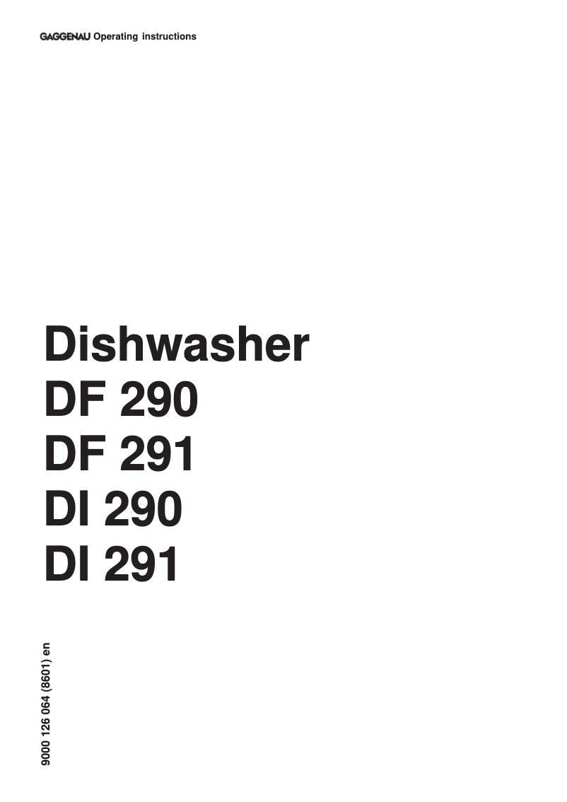 Image de la première page du manuel de l'appareil DF 290-160