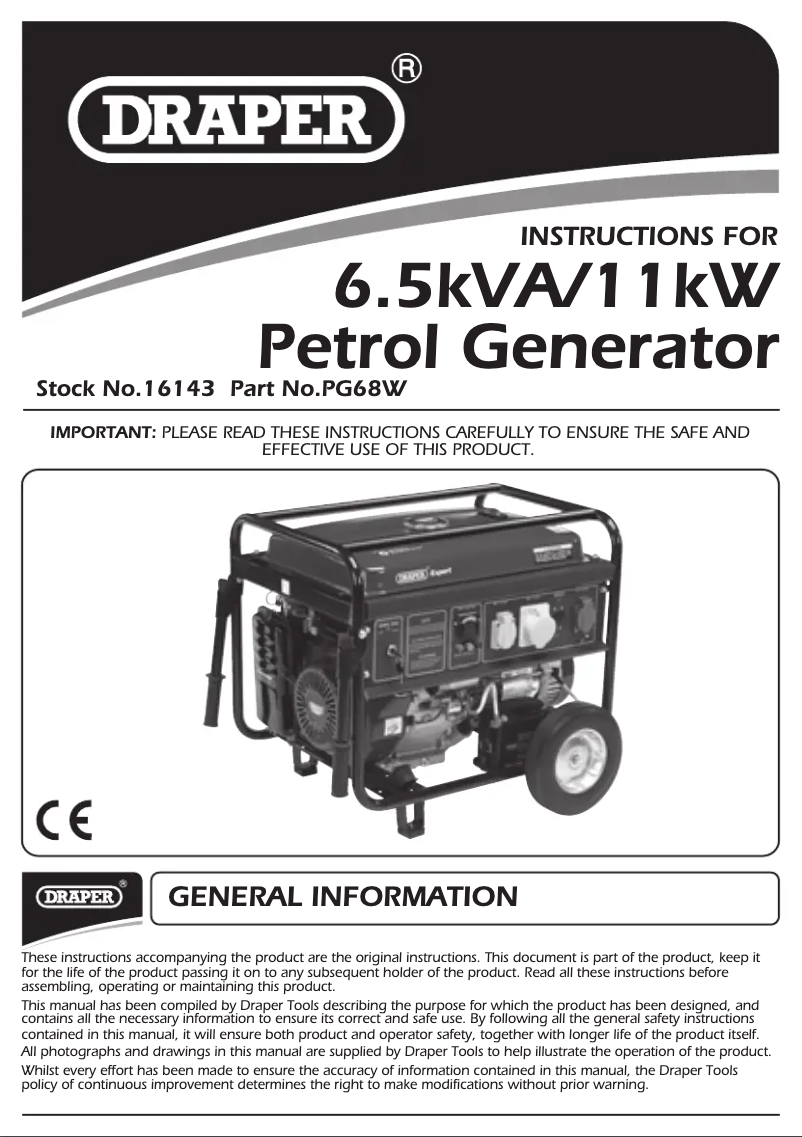 Image de la première page du manuel de l'appareil PG68W