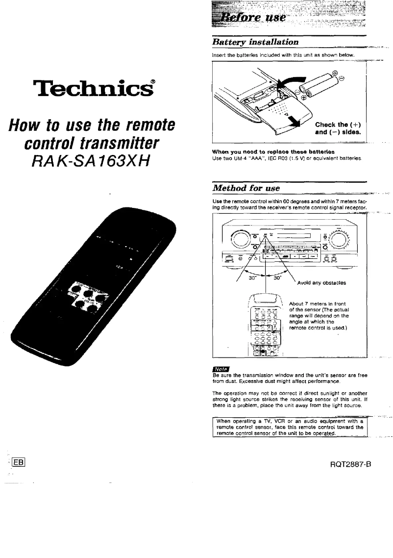 Image de la première page du manuel de l'appareil RAK-SSA163XH