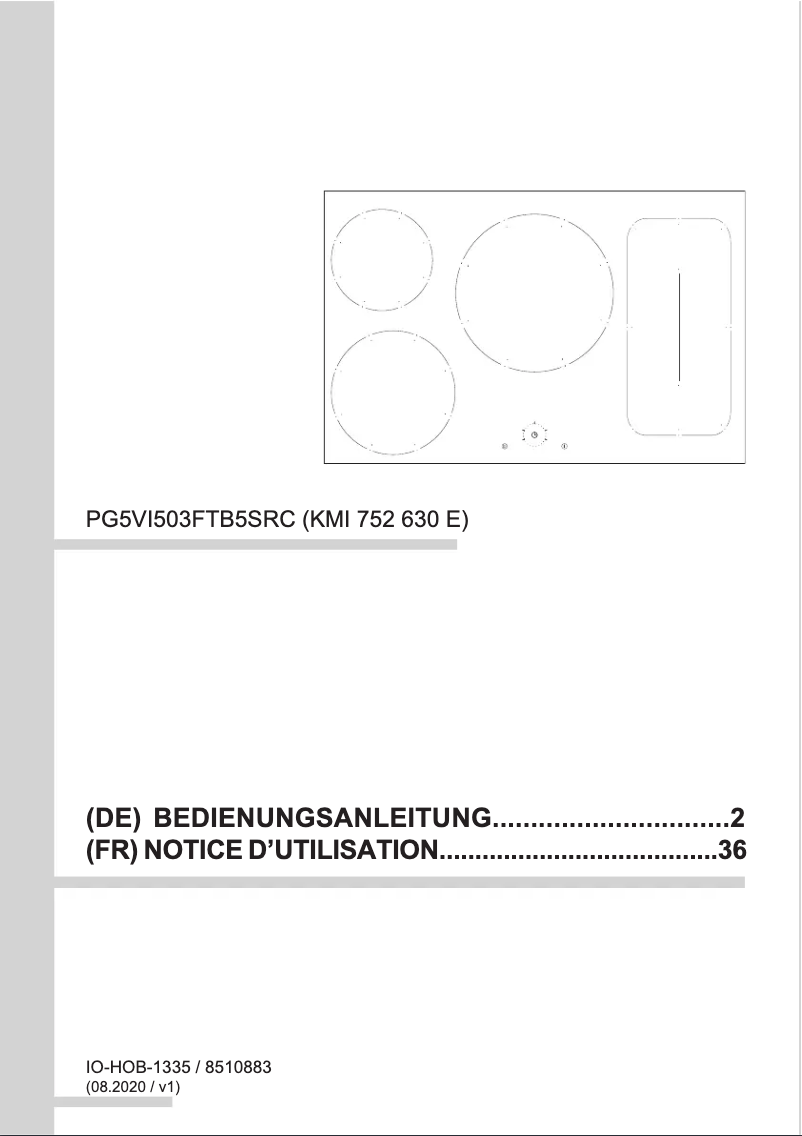 Page 1 de la notice Manuel utilisateur Amica KMI 752 630 E