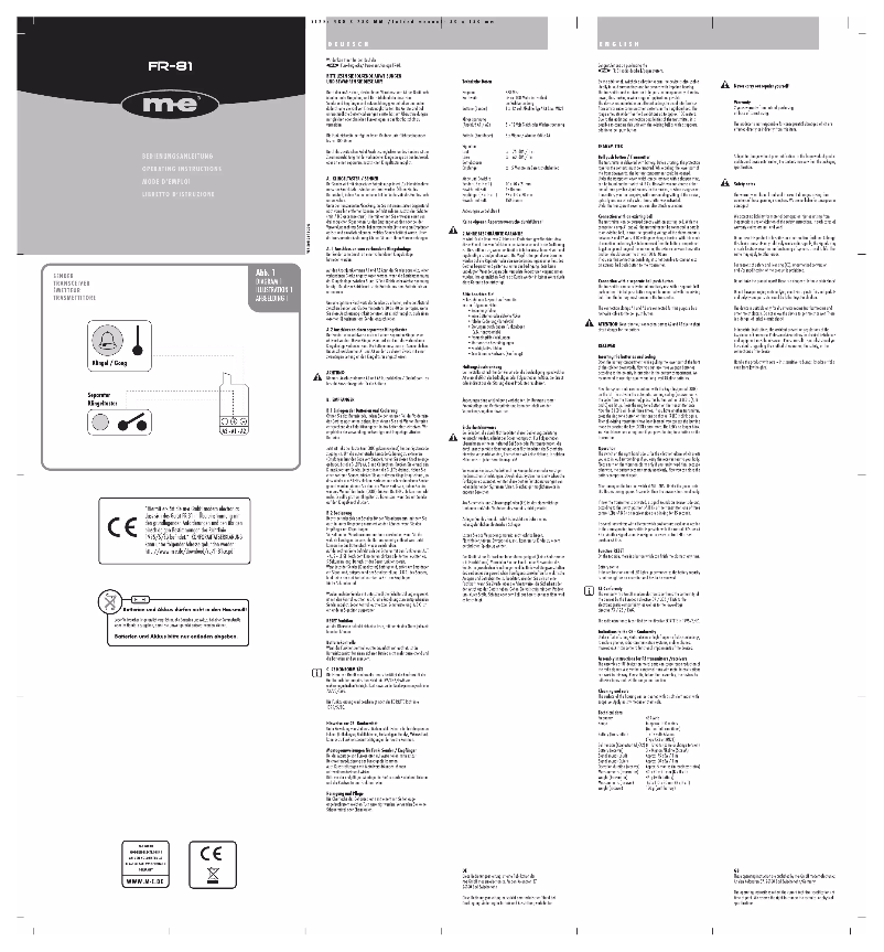 Page n°1 - Manuel utilisateur m-e FR-81.2