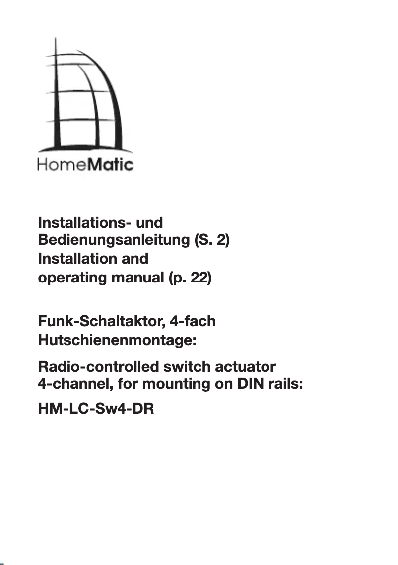 Image de la première page du manuel de l'appareil HM-LC-Sw4-DR2