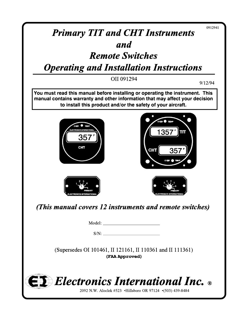 Página 1 del manual Manual de usuario Electronics International TT-1P