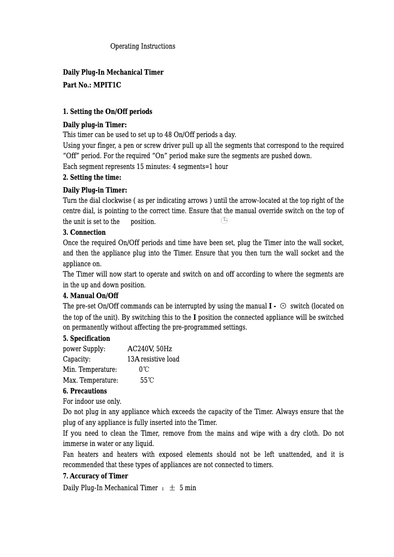 Page 1 de la notice Manuel utilisateur SMJ MPIT1C-DX