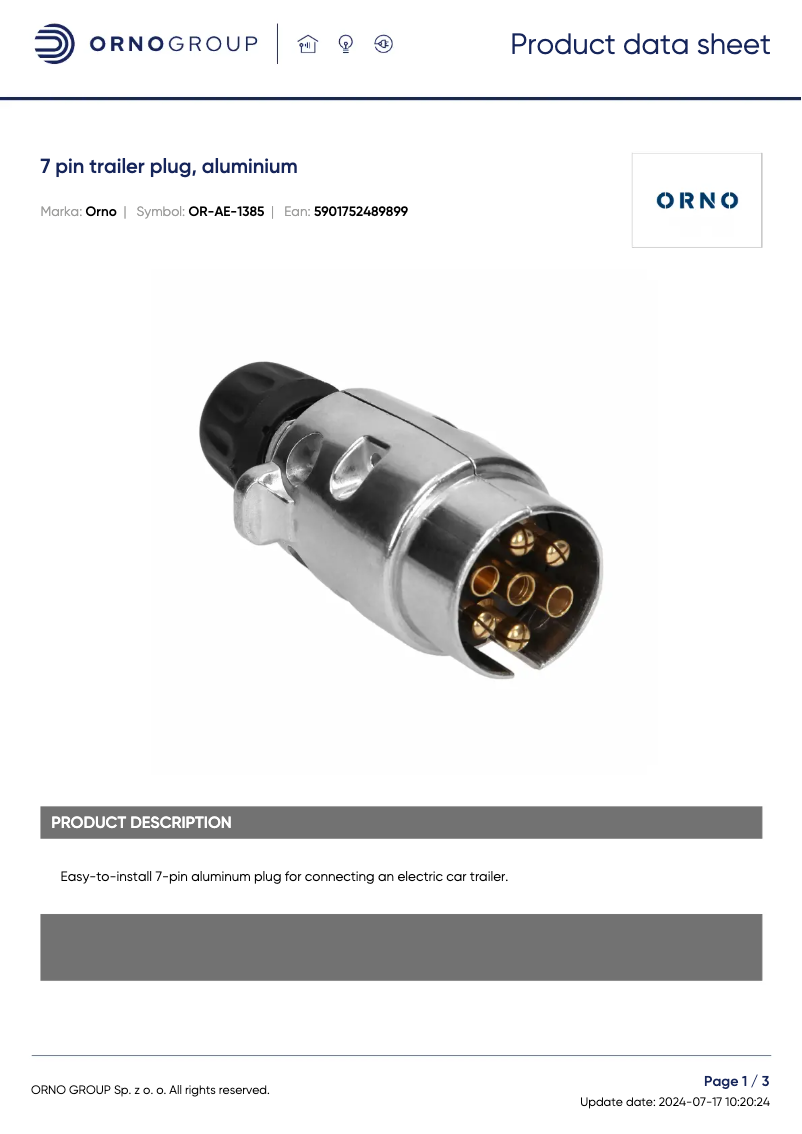 Image de la première page du manuel de l'appareil OR-AE-1385