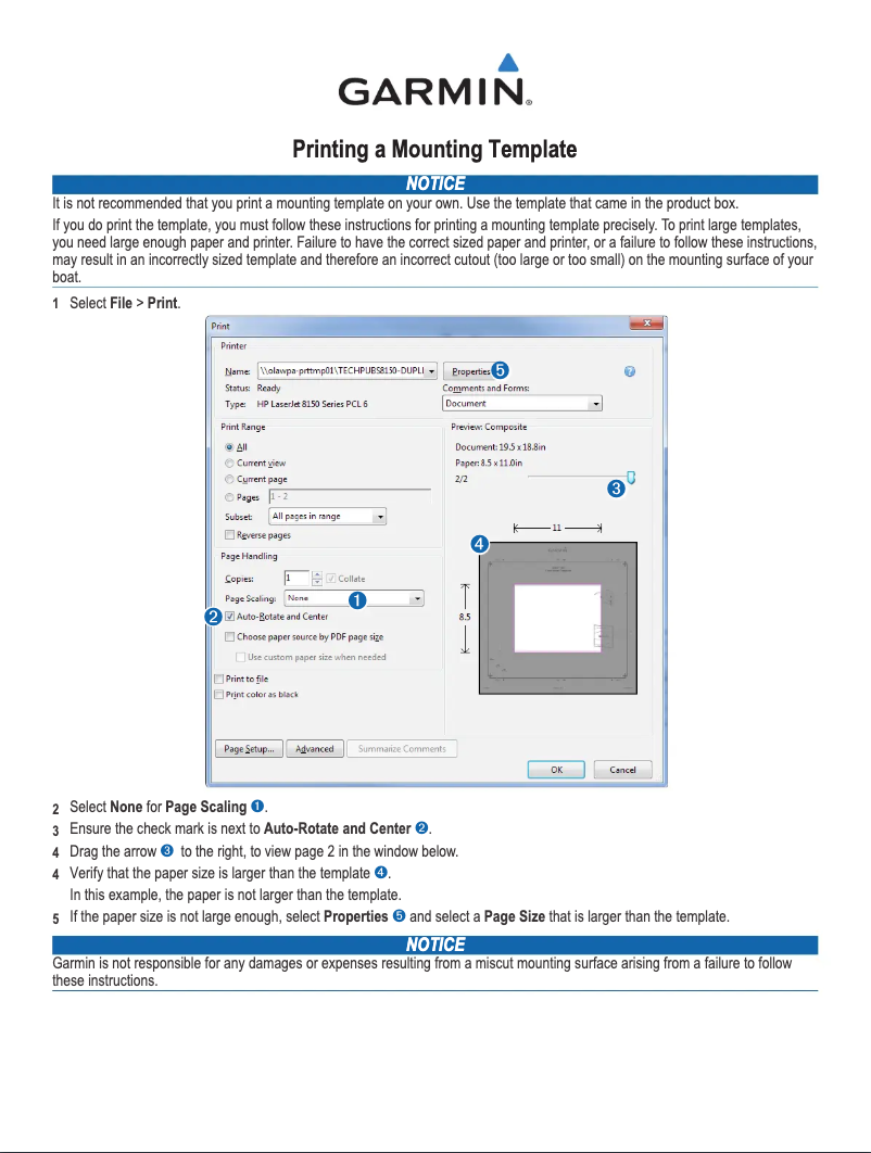 Page 1 de la notice Instructions / montage Garmin Striker 7dv