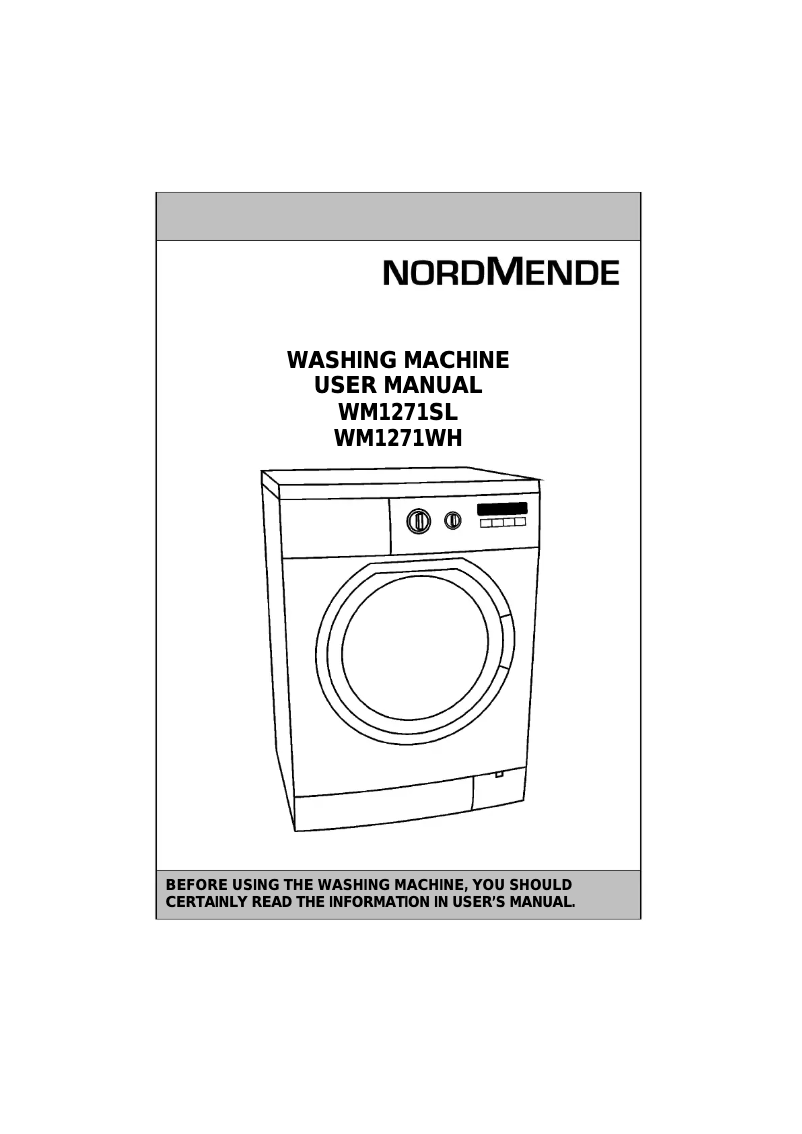 Page n°1 - Manuel utilisateur Nordmende WM1271WH