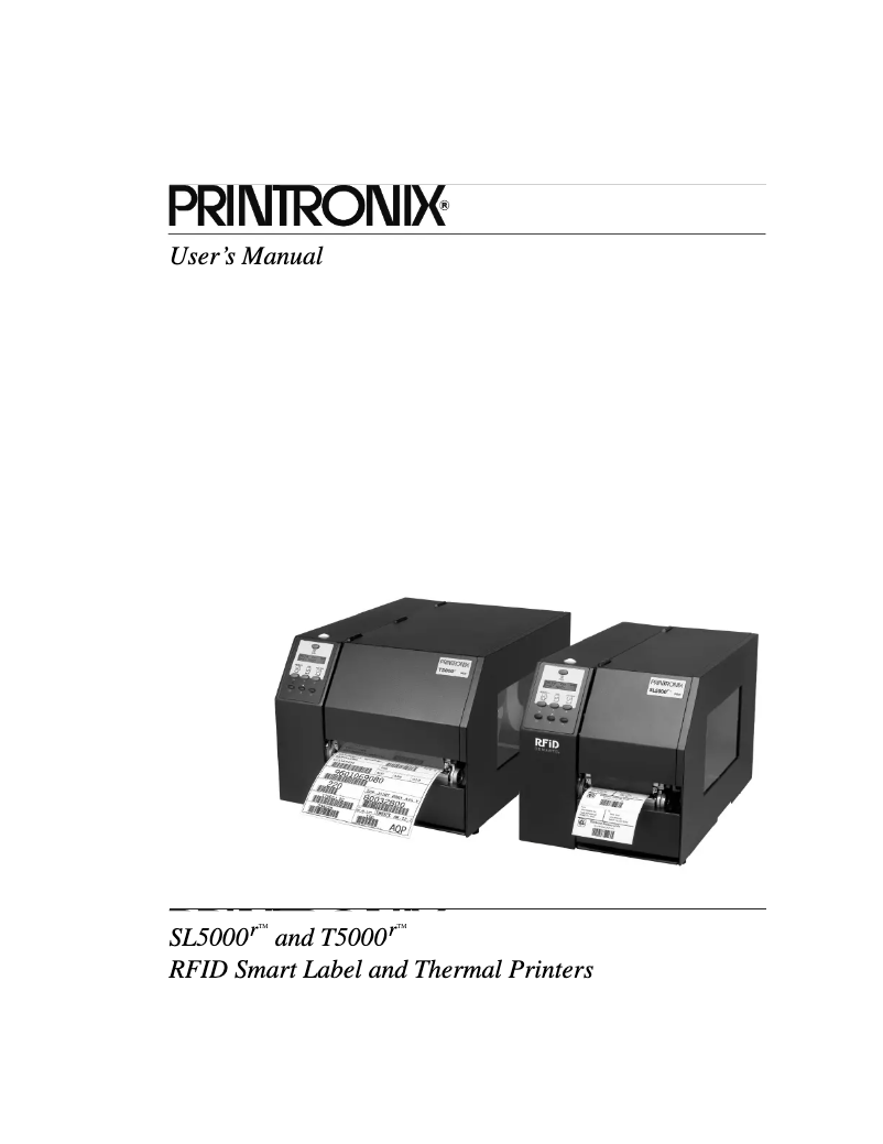 Page 1 de la notice Manuel utilisateur Printronix T5204R