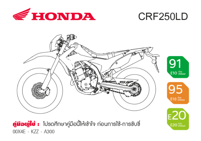 Page 1 de la notice Manuel utilisateur Honda Rally CRF250 (2018)