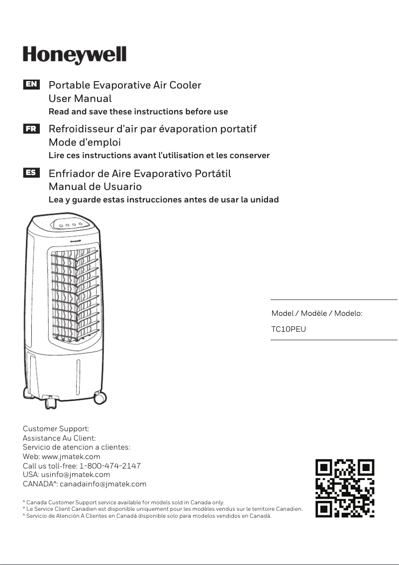 Page 1 de la notice Manuel utilisateur Honeywell TC10PEU