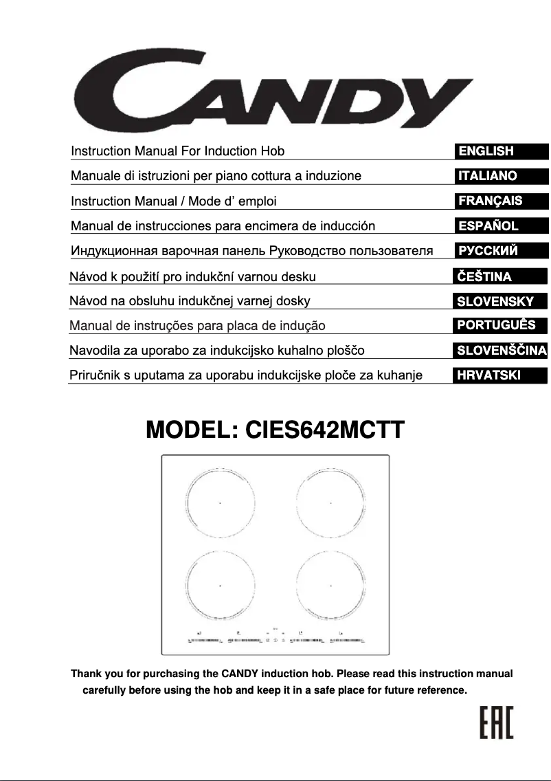 Image de la première page du manuel de l'appareil CIES642MCTT