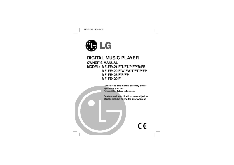 Page 1 de la notice Manuel utilisateur LG MF-FE422W