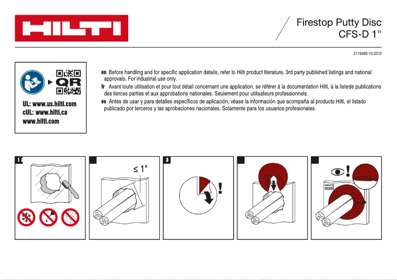 Page 1 de la notice Instructions / montage Hilti CFS-MS