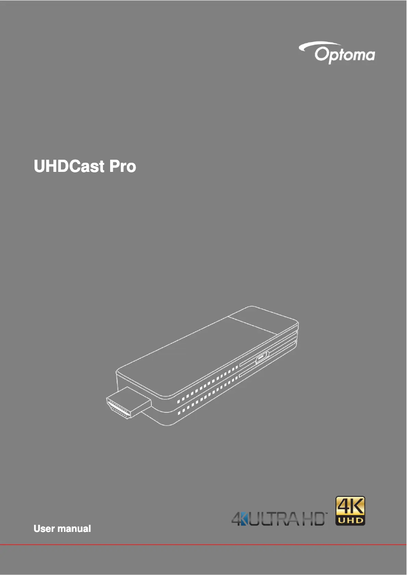 Page n°1 - Manuel utilisateur Optoma UHDCast Pro