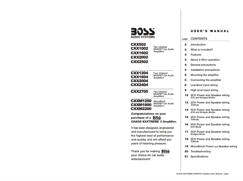 Image de la première page du manuel de l'appareil CXX1002