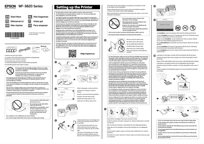 Page 1 de la notice Guide d'installation Epson WorkForce Pro WF-3825DWF