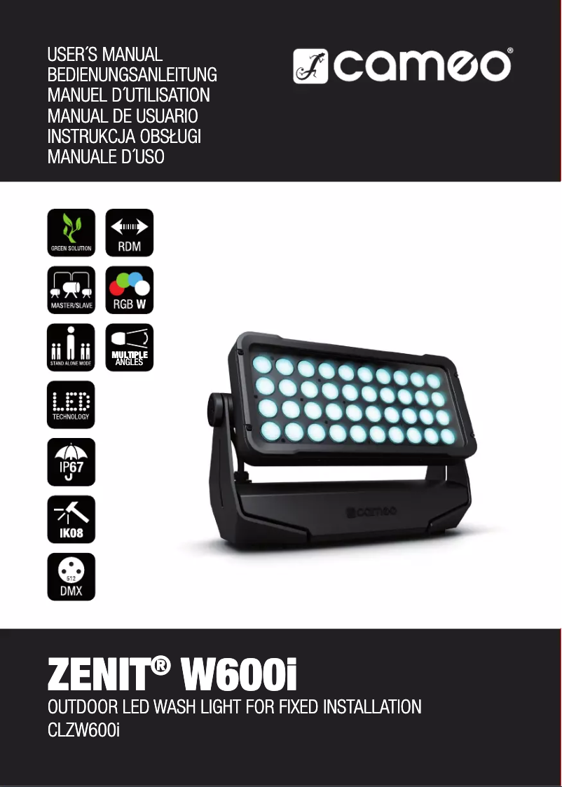 Page n°1 - Manuel utilisateur Cameo ZENIT W600i