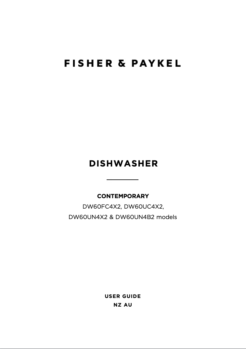 Page 1 de la notice Manuel utilisateur Fisher & Paykel DW60UN4X2