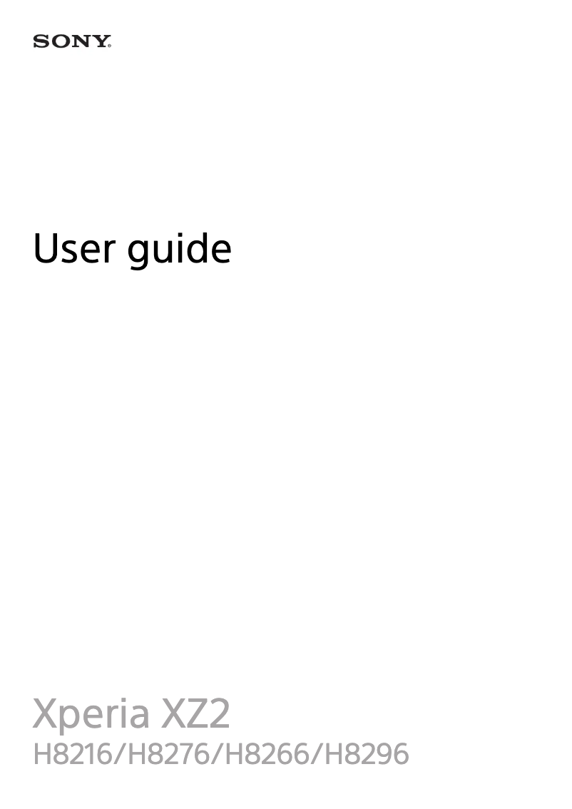 Page 1 de la notice Manuel utilisateur Sony Xperia XZ2 pink