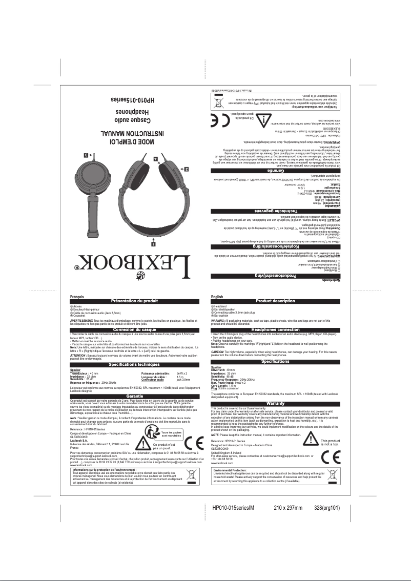 Page 1 de la notice Manuel utilisateur Lexibook Star Wars