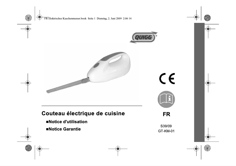 Image de la première page du manuel de l'appareil GT-KM-01