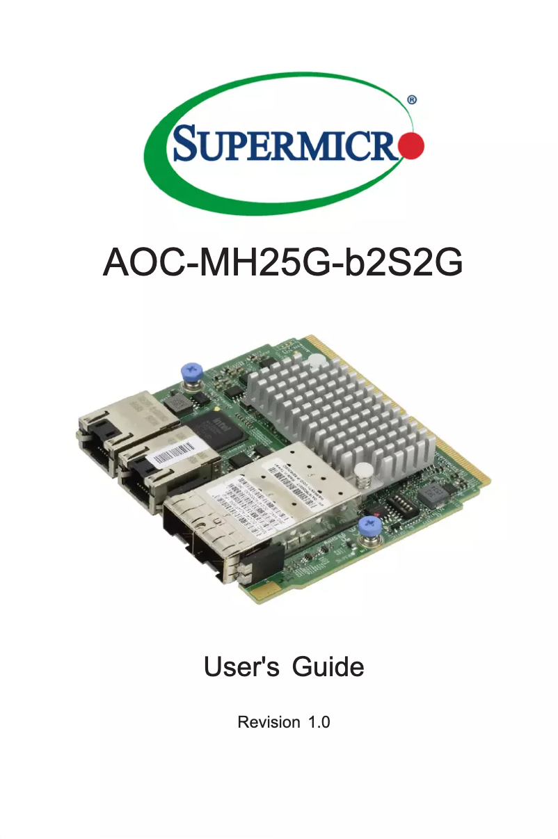 Page n°1 - Manuel utilisateur Supermicro AOC-MH25G-B2S2GM