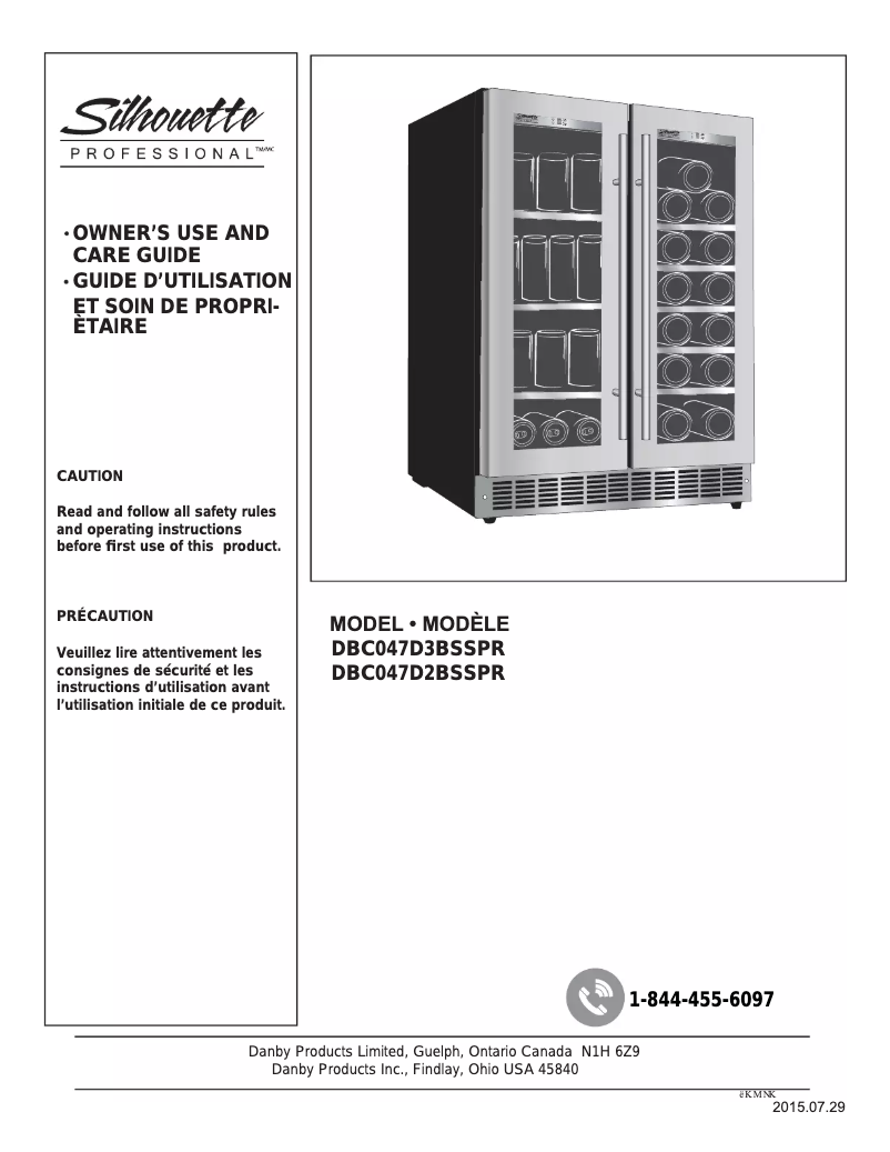 Page 1 de la notice Manuel utilisateur Danby DBC047D3BSSPR