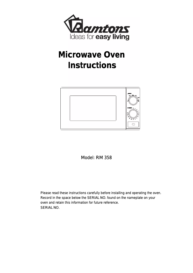 Page 1 de la notice Manuel utilisateur Ramtons RM/358