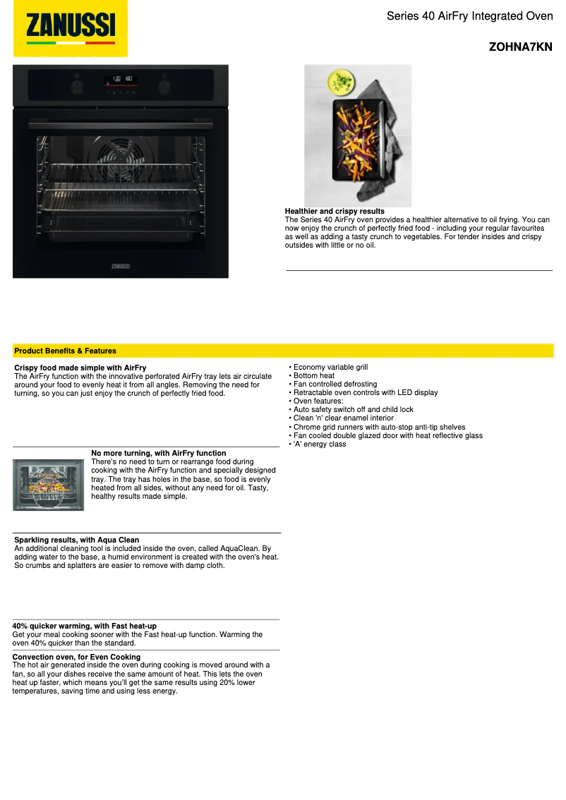 Image de la première page du manuel de l'appareil ZOHNA7KN