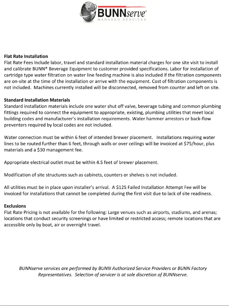 Page 1 de la notice Guide d'installation Bunn CWTF35-3