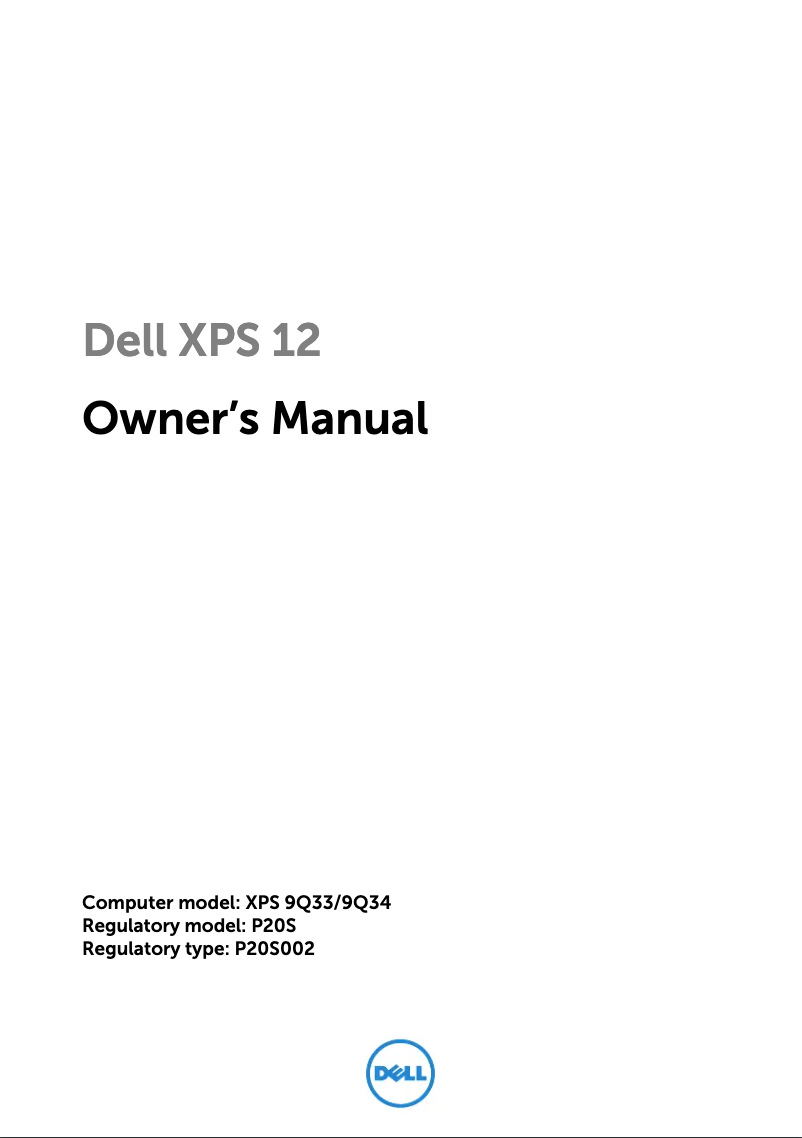 Page n°1 - Manuel utilisateur Dell XPS 12-9Q34