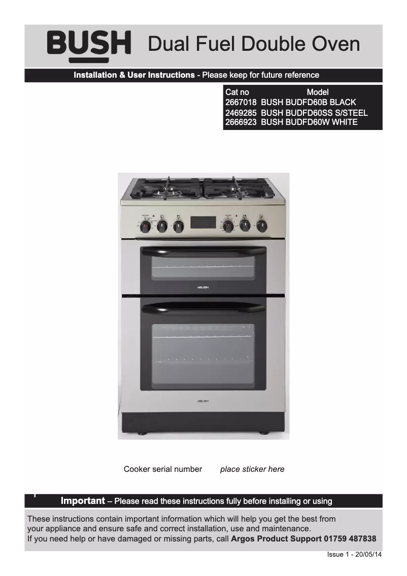 Image de la première page du manuel de l'appareil BUDFD60B