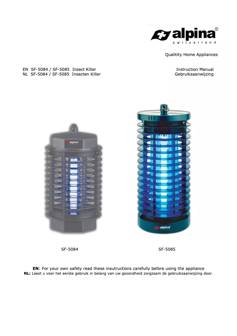 Page n°1 - Manuel utilisateur Alpina SF5084