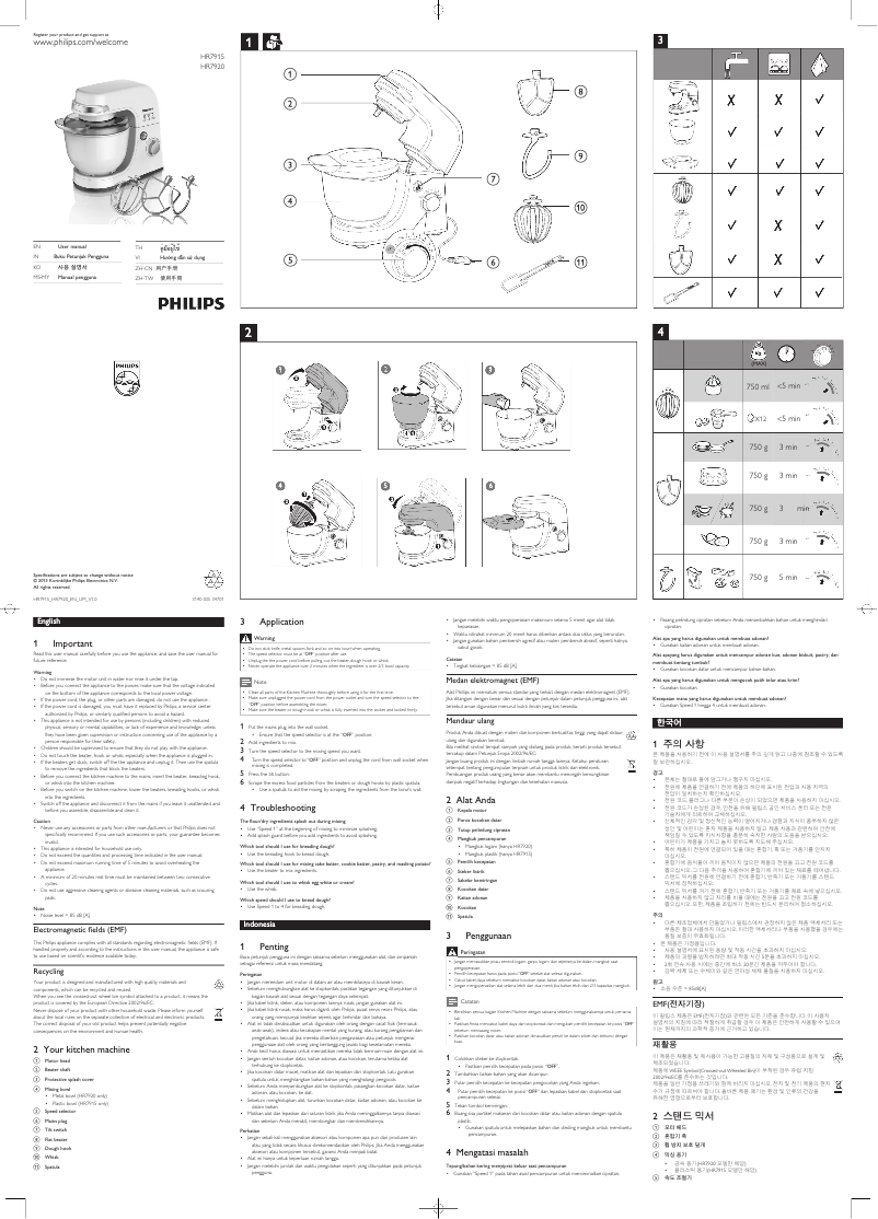 Page n°1 - Manuel utilisateur Philips Viva Collection HR7920