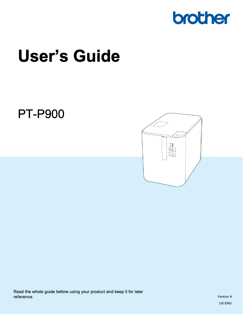 Page n°1 - Manuel utilisateur Brother P-Touch PT-P900c