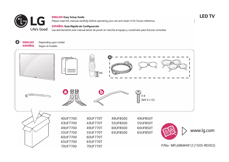 Image de la première page du manuel de l'appareil 60UF8500-SC