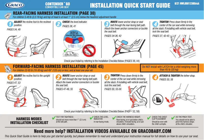 Page 1 de la notice Guide de démarrage rapide Graco Contender GO