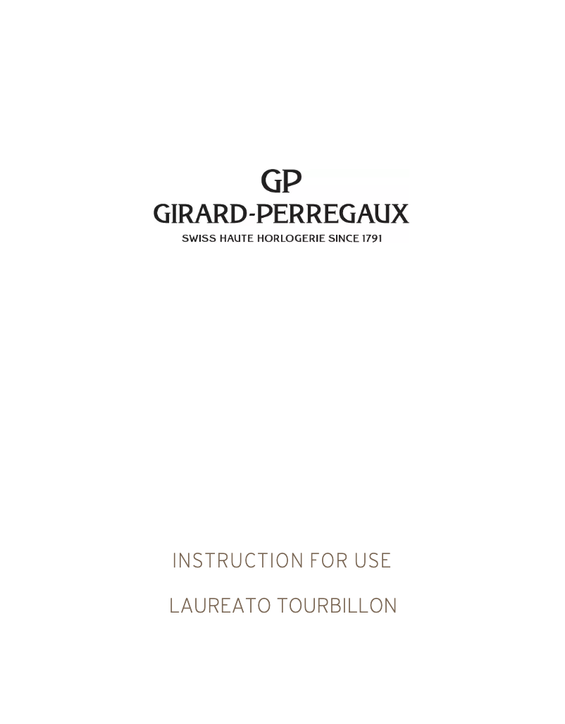 Page 1 de la notice Manuel utilisateur Girard-Perregaux Laureato 99105-26-231-BB6A