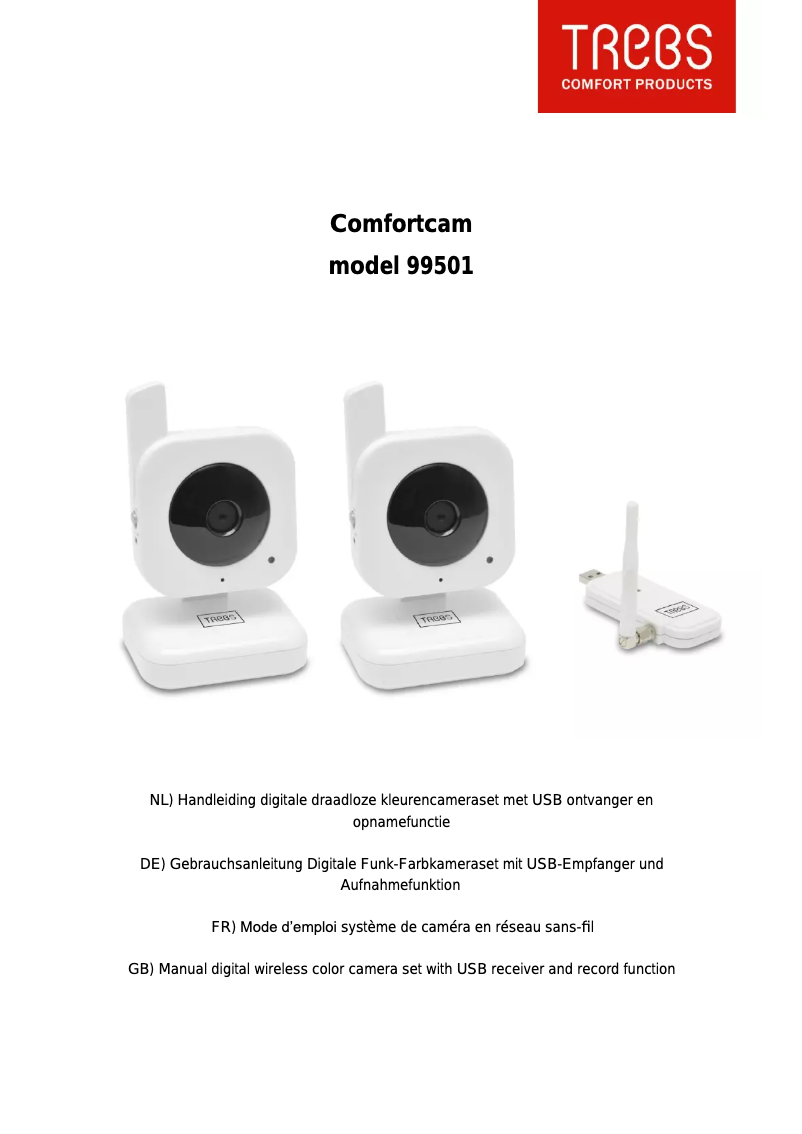 Page 1 de la notice Manuel utilisateur Trebs Comfortcam 99501