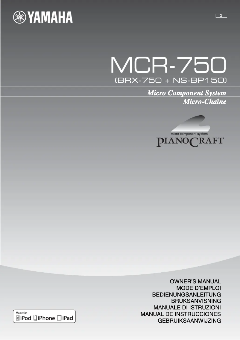 Page 1 de la notice Manuel utilisateur Yamaha PianoCraft 750