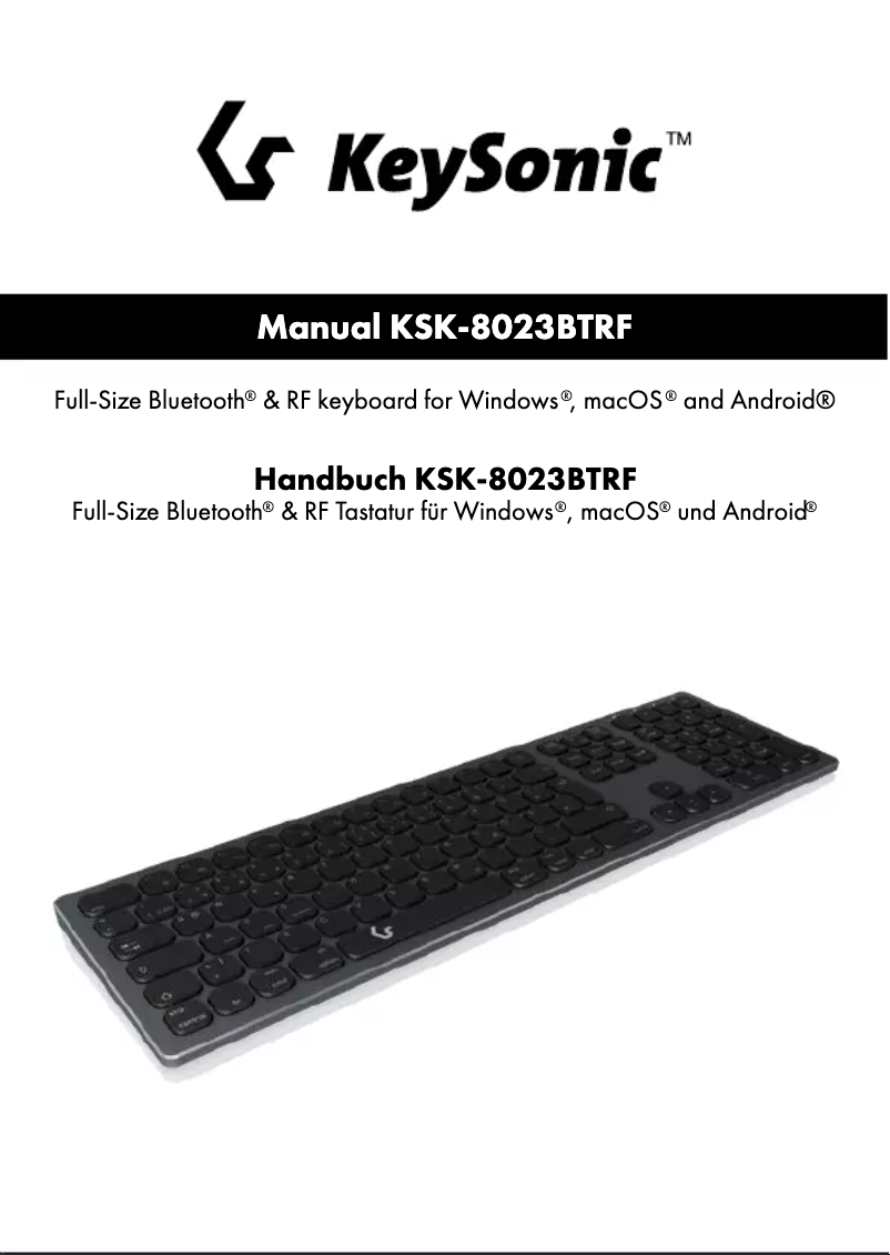 Página 1 del manual Manual de instrucciones KeySonic KSK-8023BTRF